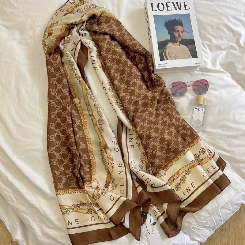 Celine silk scarf 90-180cm E03 (18)